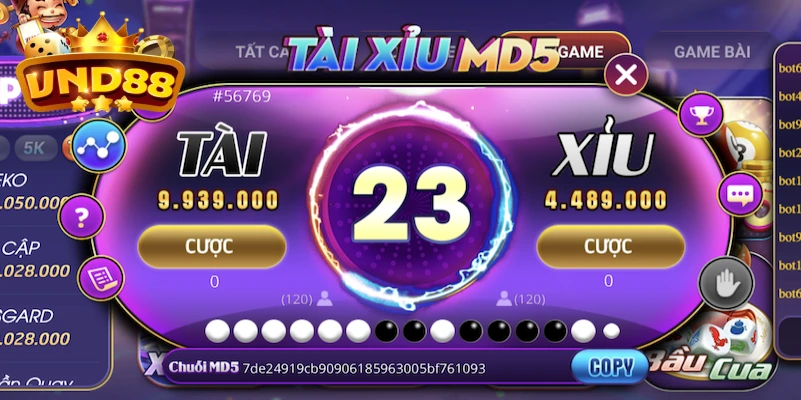 Tài xỉu MD5, game cá cược công bằng nhờ thuật toán đặc biệt Tài xỉu MD5, game cá cược công bằng nhờ thuật toán đặc biệt