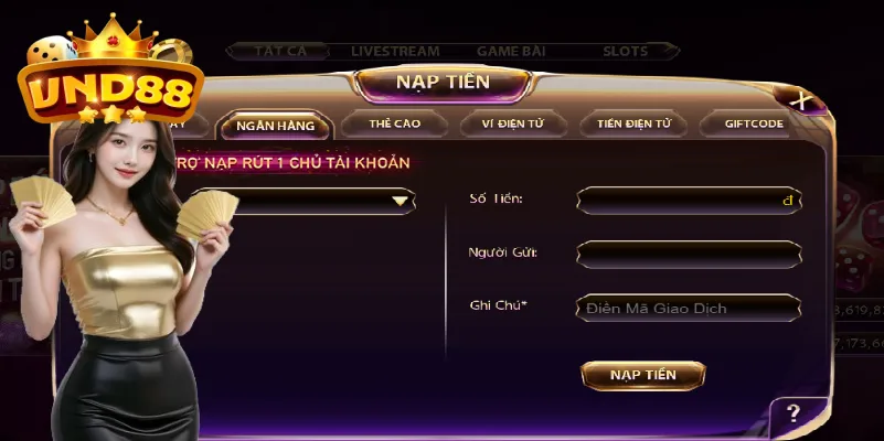 Thực hiện theo form mẫu để nạp tiền VND88 Thực hiện theo form mẫu để nạp tiền VND88